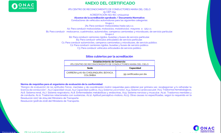 Certificado de Calidad Ocupacional